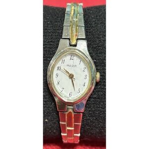 Vintage Pulsar Women Watch‎ Two Tone Metal Band New Battery Works